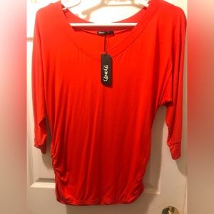 Womens Thanth red 3/4 sleeve shirt size large